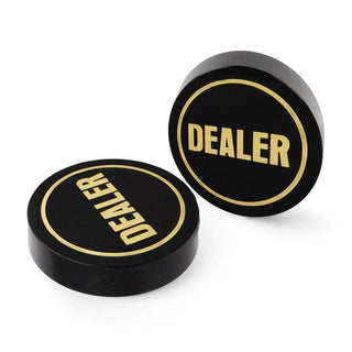 Acrylic Gaming Dealer Button - Black, Set of 5 - Saudi Aces