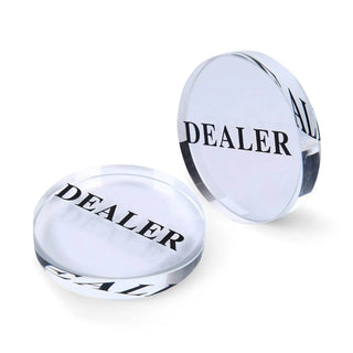 Acrylic Gaming Dealer Button - Clear, Set of 5 - Saudi Aces
