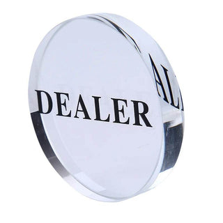 Acrylic Gaming Dealer Button - Clear, Set of 5 - Saudi Aces