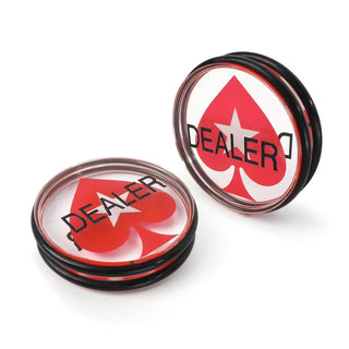 Acrylic Gaming Dealer Button - Transparent, Set of 5 - Saudi Aces