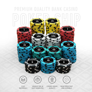 Bank Casino Chipset - EPT, 300/500 Pcs, Clay, 40mm, 14g - Saudi Aces