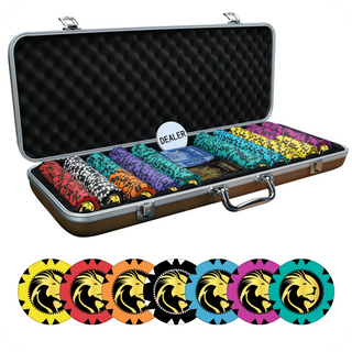 Fearless Lion Poker Chipset Without Denomination - GR, 300/500 Pcs, Clay, 40mm, 14g - Saudi Aces