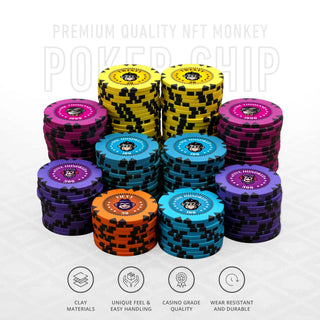 NFT Monkey Poker Chipset - GR, 300/500 Pcs, Clay, 40mm, 14g - Saudi Aces