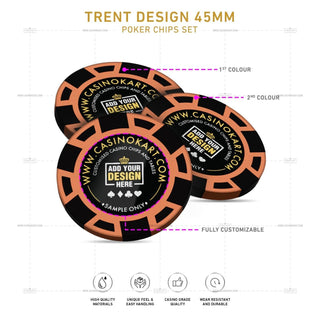 Customisable Poker Chips - Trent, Clay, 45mm, 18g - Saudi Aces