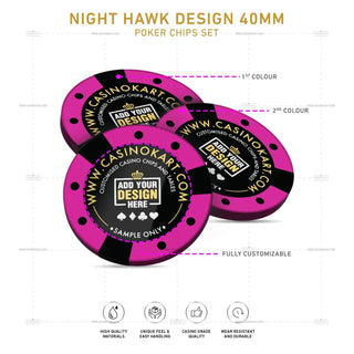 Customisable Poker Chips - Night Hawk, Clay, 40mm, 14g - Saudi Aces