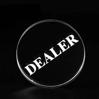 Acrylic Gaming Dealer Button - Clear, Set of 5 - Saudi Aces
