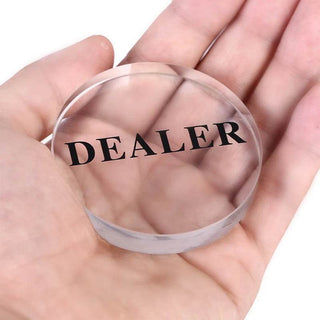 Acrylic Gaming Dealer Button - Clear, Set of 5 - Saudi Aces
