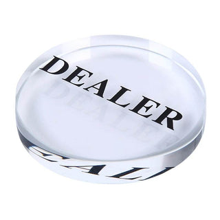 Acrylic Gaming Dealer Button - Clear, Set of 5 - Saudi Aces