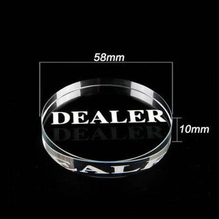 Acrylic Gaming Dealer Button - Clear, Set of 5 - Saudi Aces