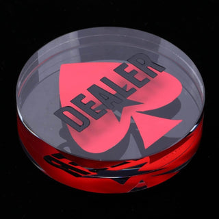Acrylic Gaming Dealer Button - Crystal, Set of 5 - Saudi Aces