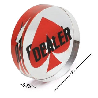 Acrylic Gaming Dealer Button - Crystal, Set of 5 - Saudi Aces