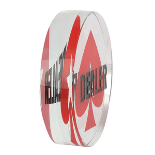 Acrylic Gaming Dealer Button - Crystal, Set of 5 - Saudi Aces