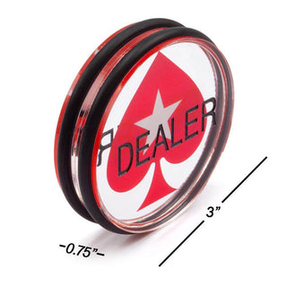 Acrylic Gaming Dealer Button - Transparent, Set of 5 - Saudi Aces
