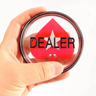 Acrylic Gaming Dealer Button - Transparent, Set of 5 - Saudi Aces