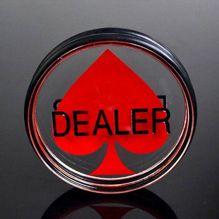 Acrylic Gaming Dealer Button - Transparent, Set of 5 - Saudi Aces