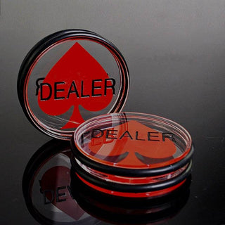 Acrylic Gaming Dealer Button - Transparent, Set of 5 - Saudi Aces