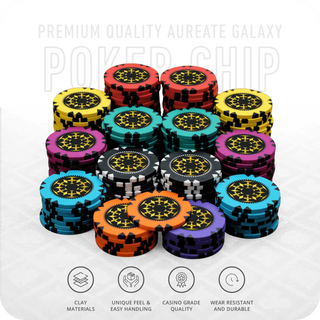 Aureate Galaxy Poker Chipset Without Denomination - GR, 300/500 Pcs, Clay, 40mm, 14g - Saudi Aces