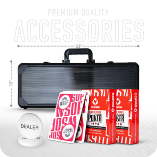 Copag Poker Chipset - TN, 300/500/800/1000 Pcs, 10/30/50/80 Plaques, Clay, 45mm, 18g