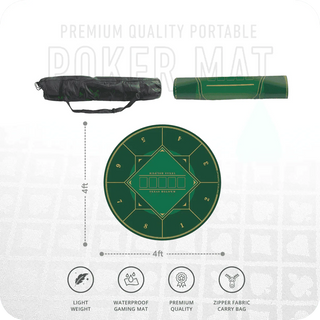 Gripper Series Poker Table Mat - Round, 4x4ft - Saudi Aces