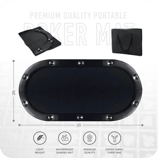 Masterfold Poker Tabletop - Oval, 6x3ft - Saudi Aces