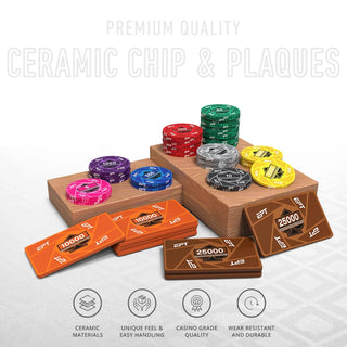 EPT Poker Chipset - 300/500 Pcs, 10/20 Plaques, Ceramic, 40mm, 10g - Saudi Aces