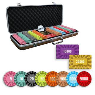 Eterna Poker Chipset - 300/500 Pcs, 10/20 Plaques, Ceramic, 40mm, 10g - Saudi Aces