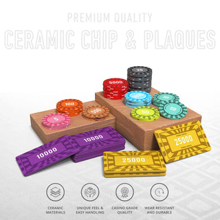 Eterna Poker Chipset - 300/500 Pcs, 10/20 Plaques, Ceramic, 40mm, 10g - Saudi Aces