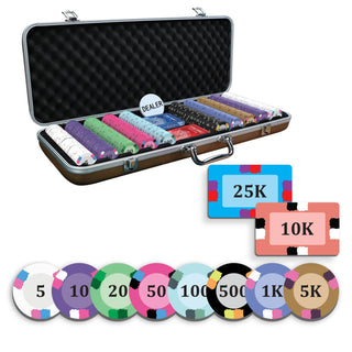 Evy Poker Chipset - 300/500 Pcs, 10/20 Plaques, Ceramic, 40mm, 10g - Saudi Aces