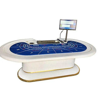 Feather White Baccarat Table - Saudi Aces