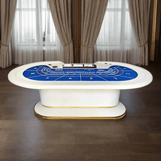 Feather White Baccarat Table - Saudi Aces