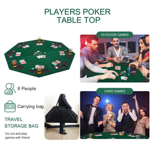Folding Poker Tabletop - Octagonal, 4x4ft - Saudi Aces