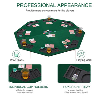 Folding Poker Tabletop - Octagonal, 4x4ft - Saudi Aces