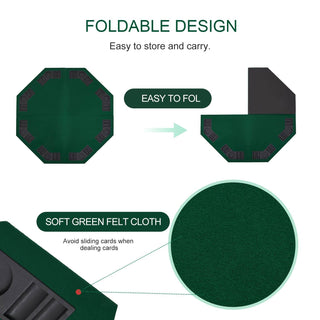 Folding Poker Tabletop - Octagonal, 4x4ft - Saudi Aces
