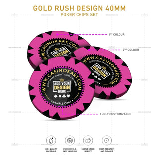 Customisable Poker Chips - Gold Rush, Clay, 40mm, 14g - Saudi Aces