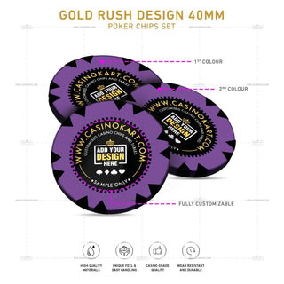 Customisable Poker Chips - Gold Rush, Clay, 40mm, 14g - Saudi Aces