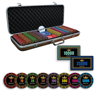 Golden Jade Poker Chipset - 300/500 Pcs, 10/20 Plaques, Ceramic, 40mm, 10g - Saudi Aces