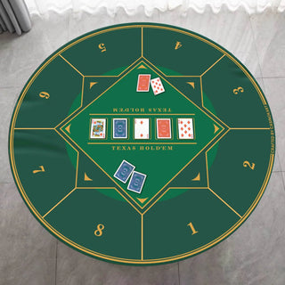 Gripper Series Poker Table Mat - Round, 4x4ft - Saudi Aces