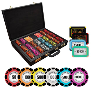 Modiano Poker Chipset - TN, 500/800/1000 Pcs, 30/50/80 Plaques, Clay, 45mm, 18g - Saudi Aces