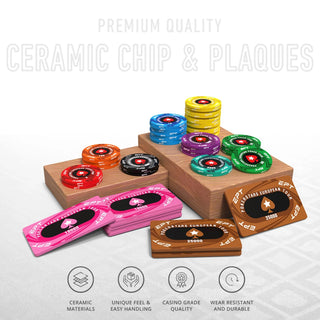 Pokerstars EPT Poker Chipset - 300/500 Pcs, 10/20 Plaques, Ceramic, 40mm, 10g - Saudi Aces