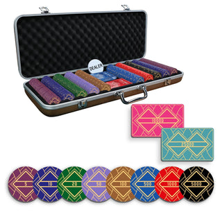 Quadragon Poker Chipset - 300/500 Pcs, 10/20 Plaques, Ceramic, 40mm, 10g - Saudi Aces