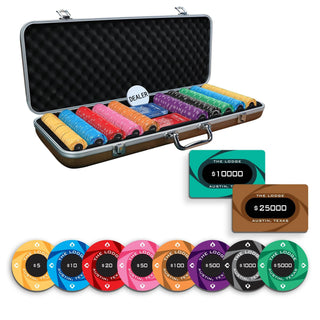 The Lodge Poker Chipset - 300/500 Pcs, 10/20 Plaques, Ceramic, 40mm, 10g - Saudi Aces
